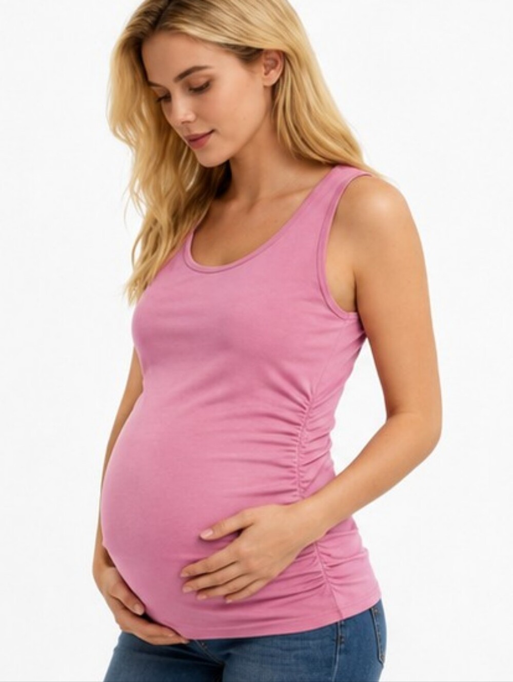 Maternity Women’s Pink Scoop Neck Tank Top
